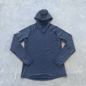 DragonWear FR Men's Medium Pro Dry Tech LS Shirt Hoodie Blue Heather Cat 2 Arc 8